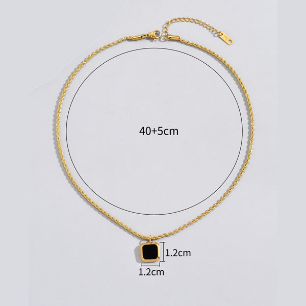 Colar trançado com pingente Onix