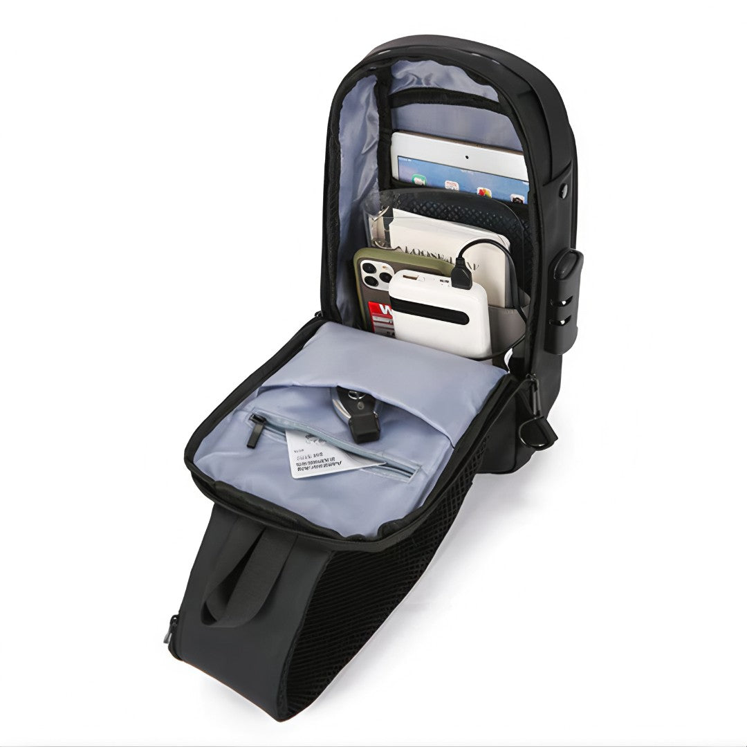 🎒 UrbanShield™ – Bolsa Masculina Antifurto Impermeável com Cadeado e Design Premium