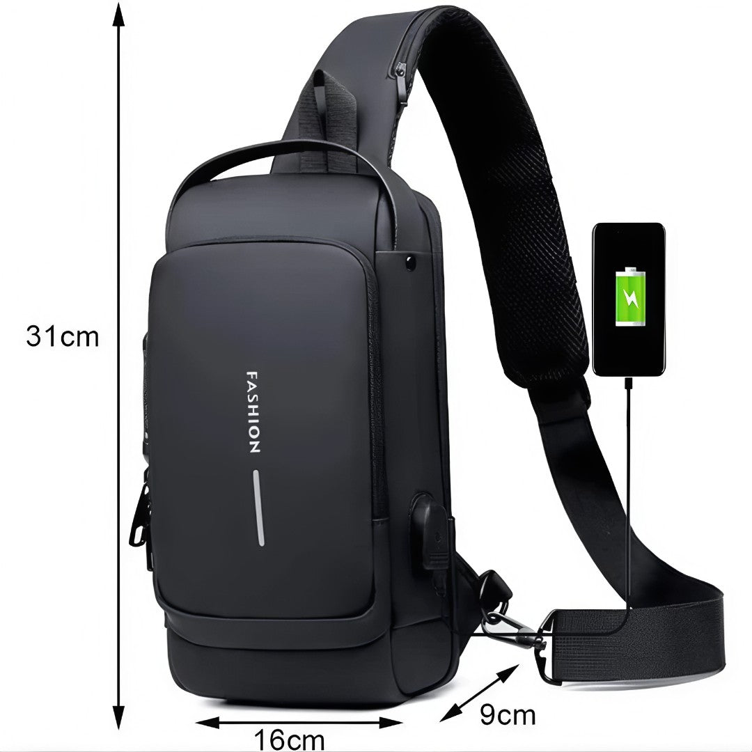 🎒 UrbanShield™ – Bolsa Masculina Antifurto Impermeável com Cadeado e Design Premium