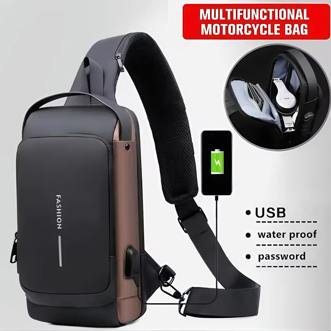 🎒 UrbanShield™ – Bolsa Masculina Antifurto Impermeável com Cadeado e Design Premium