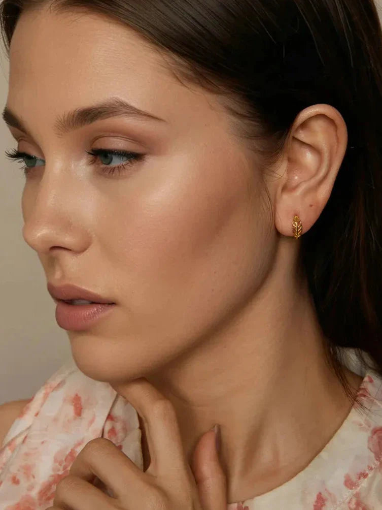 Brincos BAMOER Leaf Elegance