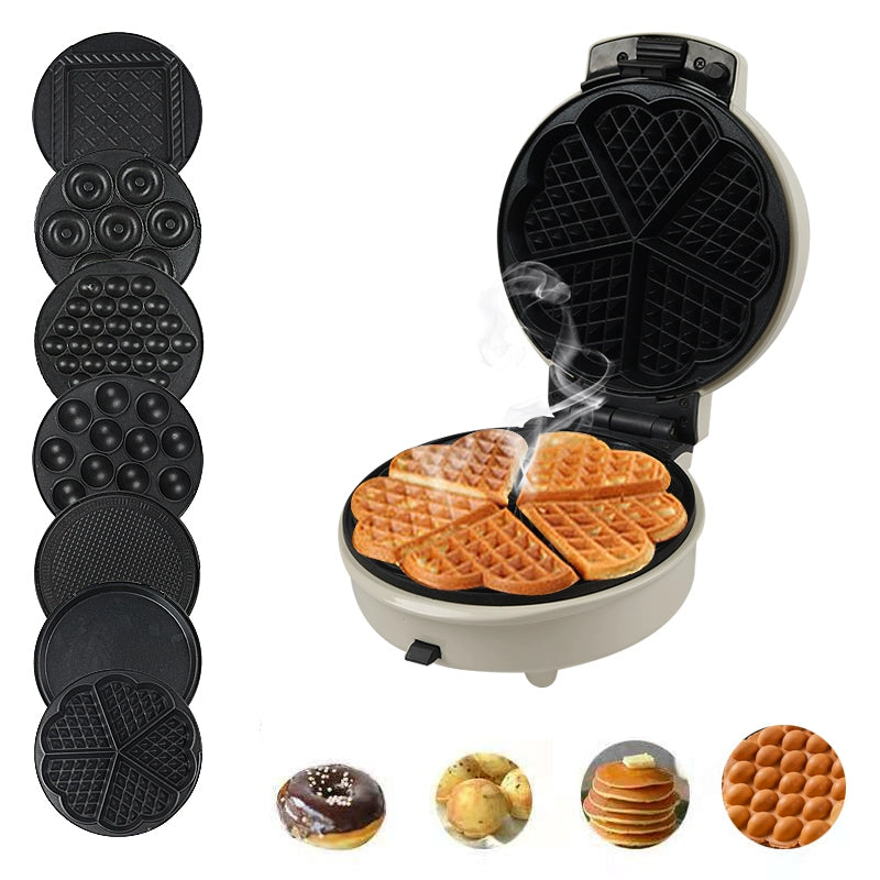 Máquina Multifuncional de Waffles e Donuts: Delícias Dupla-Face em Minutos!