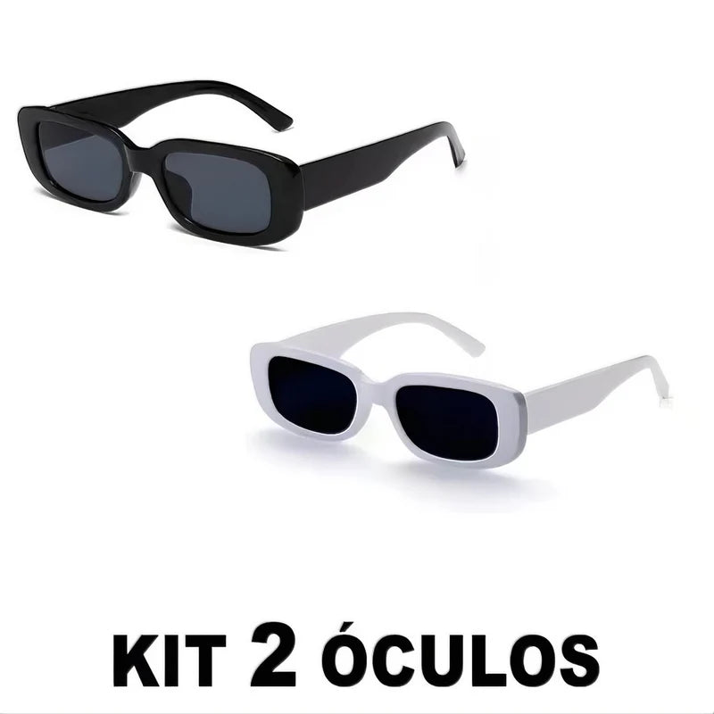 KIT 2 Óculos de Sol Retrô Vintage Masculino e Feminino