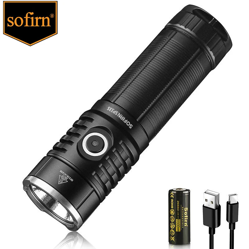 "Lanterna LED Sofirn SP33S 5000lm Recarregável USB-C - Potência Extrema"