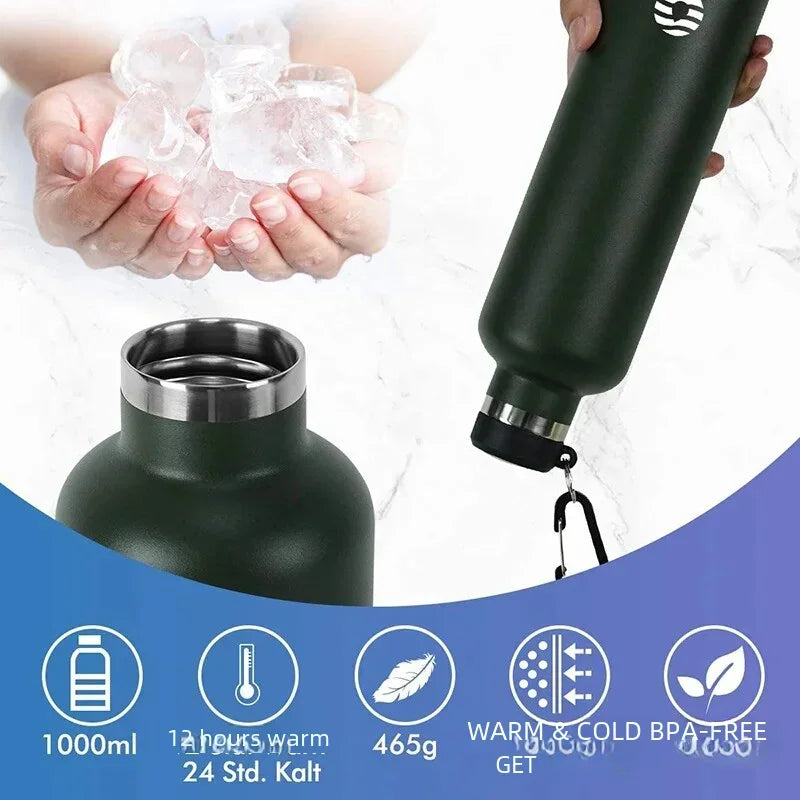 Garrafa Térmica FEIJIAN 1000ml Esportiva com Isolamento a Vácuo