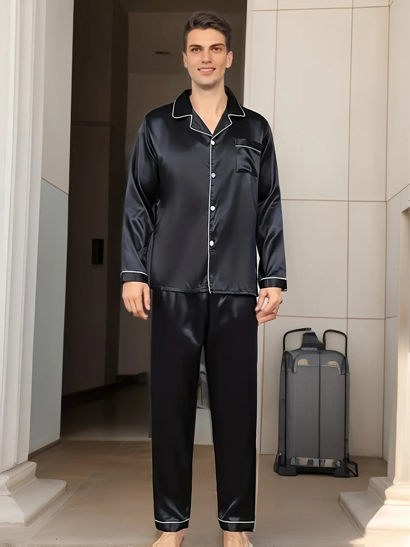 "Pijama Masculino de Seda Luxuosa Conforto e Estilo Para Suas Noites"